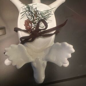 White Moose Shaped Decorative Dish